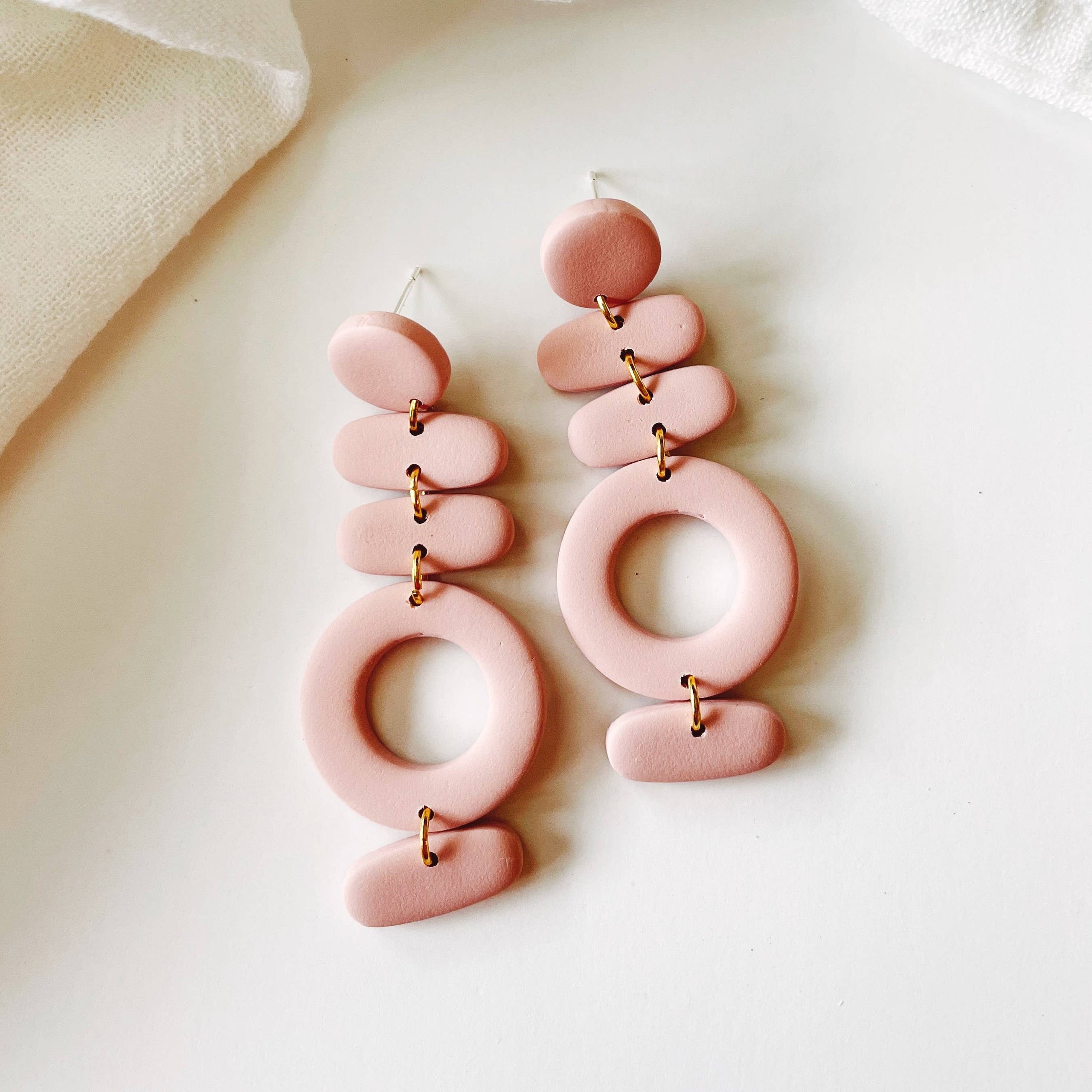 Geometric clay shop earrings